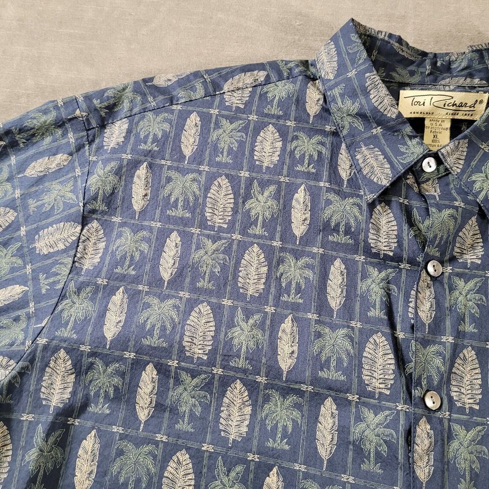 Tori Richard Honolulu Hawaiian Button Up Shirt Graphic Print Palm Tree Size XL‎ - Picture 5 of 10